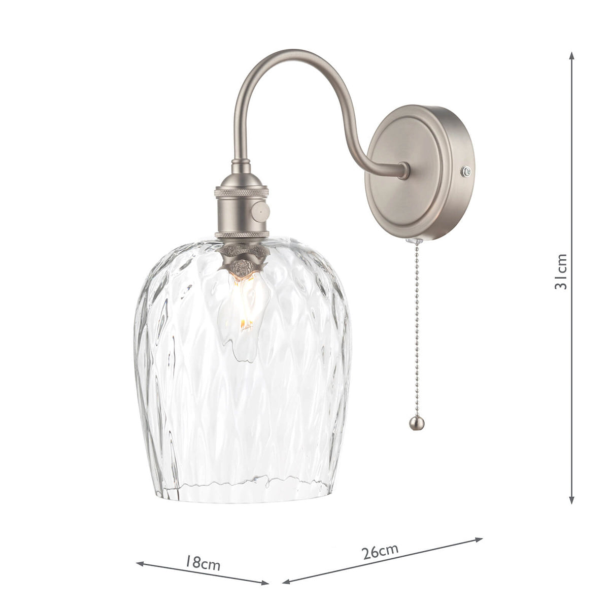 HADANO 1LT W/LT ANT CHR WITH CLEAR DIMPLED SHD