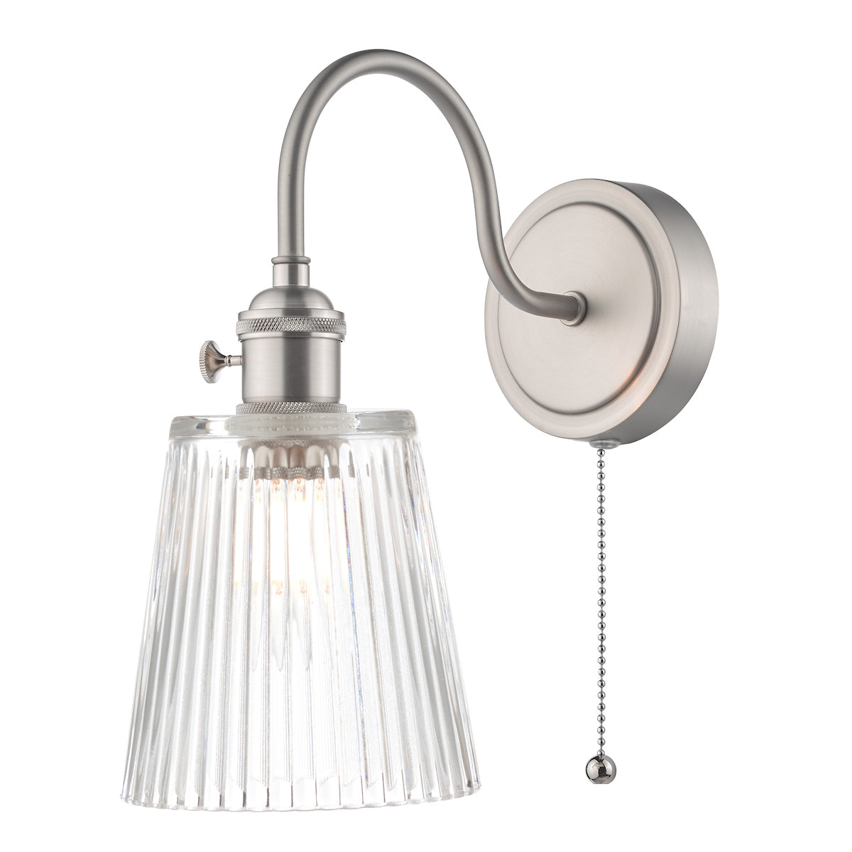 HADANO 1LT W/LT ANT CHR WITH CLEAR RIBBED SHD