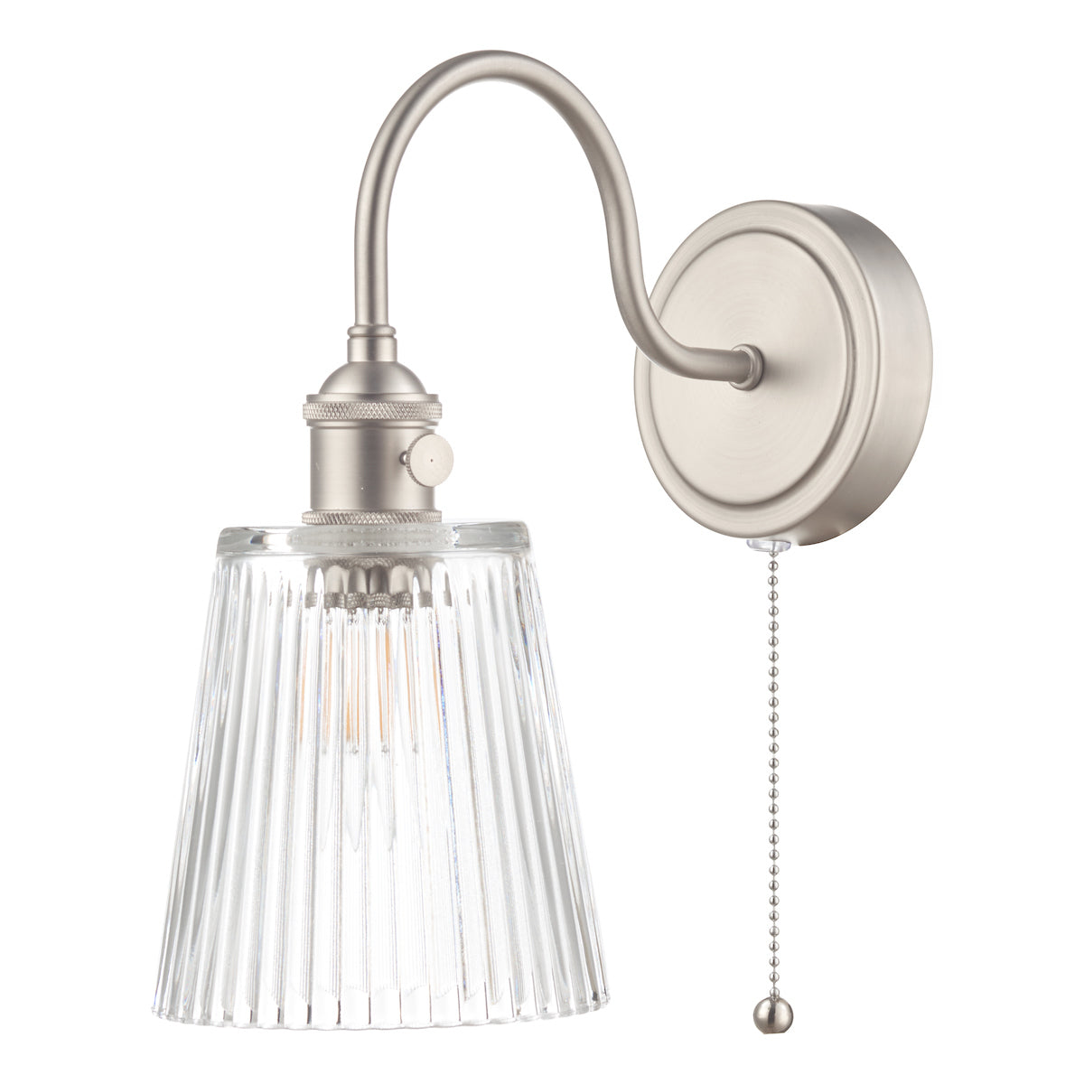 HADANO 1LT W/LT ANT CHR WITH CLEAR RIBBED SHD