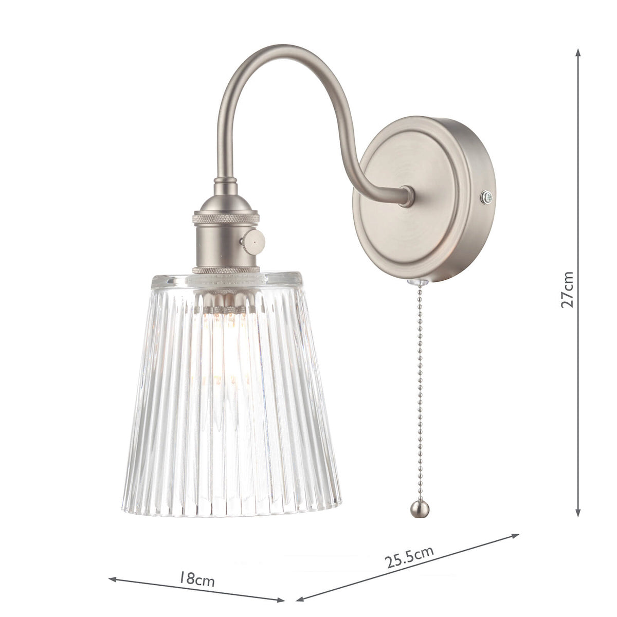 HADANO 1LT W/LT ANT CHR WITH CLEAR RIBBED SHD
