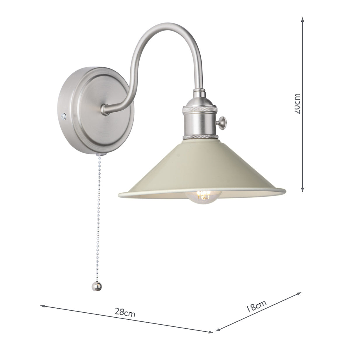 HADANO 1LT W/LT ANTIQUE CHROME WITH CASHMERE METAL