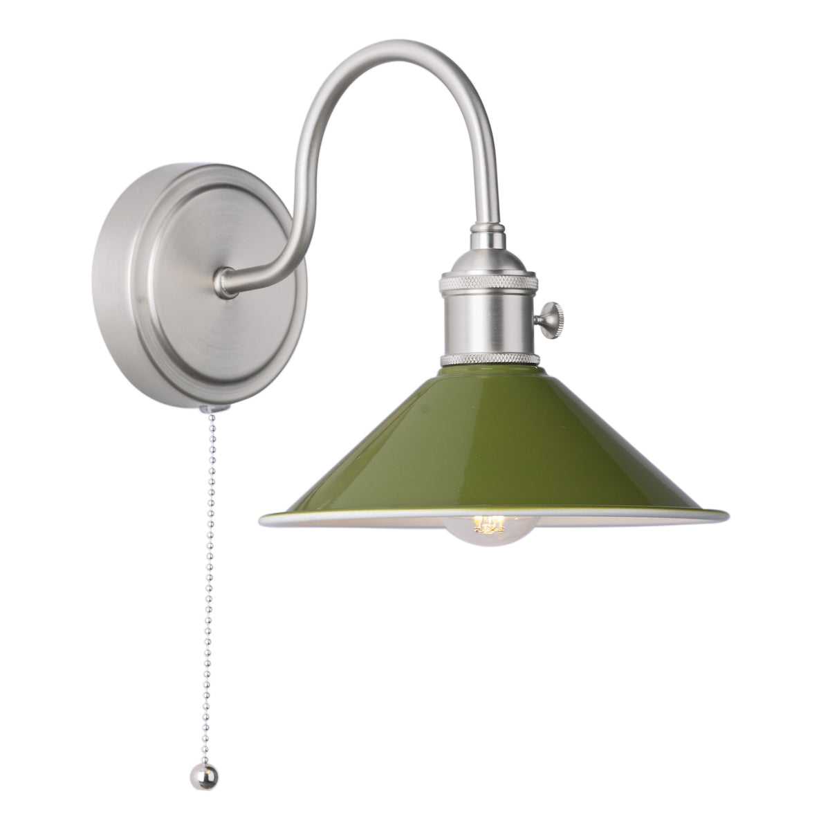 HADANO 1LT W/LT ANTIQUE CHROME WITH OLIVE GREEN ME