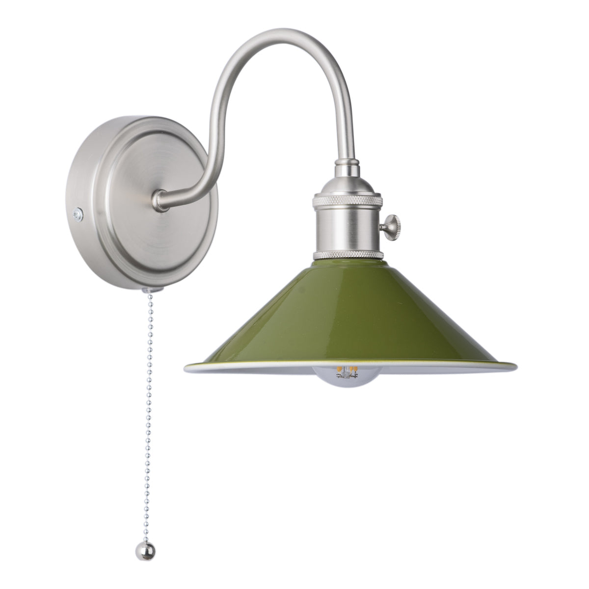 HADANO 1LT W/LT ANTIQUE CHROME WITH OLIVE GREEN ME