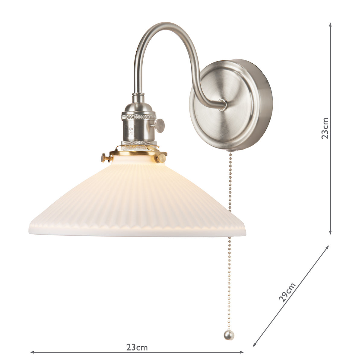 HADANO 1LT W/LT ANT CHR WITH CERAMIC SHALLOW SHD