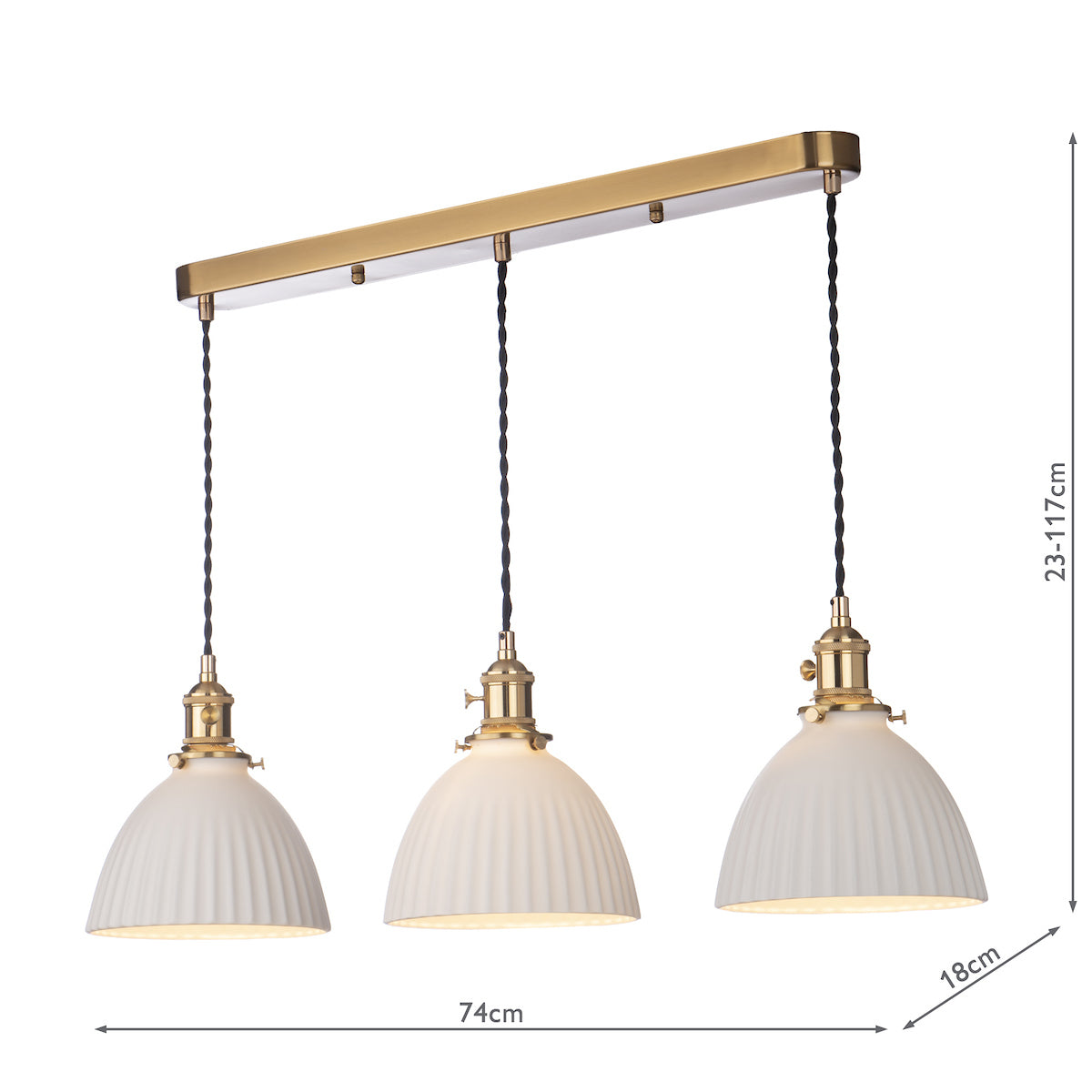HADANO 3LT SUSPENSION BRASS WITH CERAMIC DOMED SHD