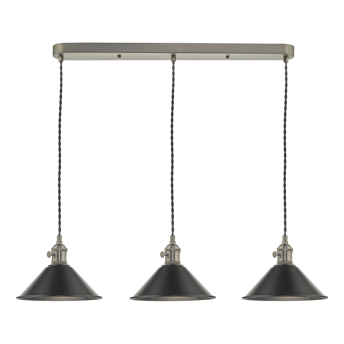 HADANO 3LT SUSPENSION ANT CHR WITH ANTIQUE PEWTER