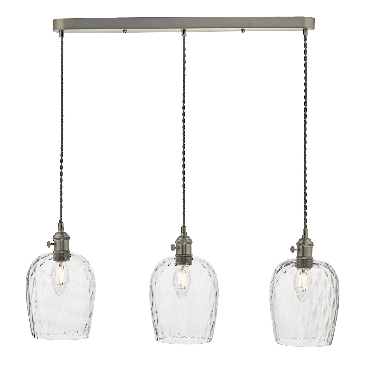 HADANO 3LT SUSPENSION ANT CHR WITH CLEAR DIMPLED S