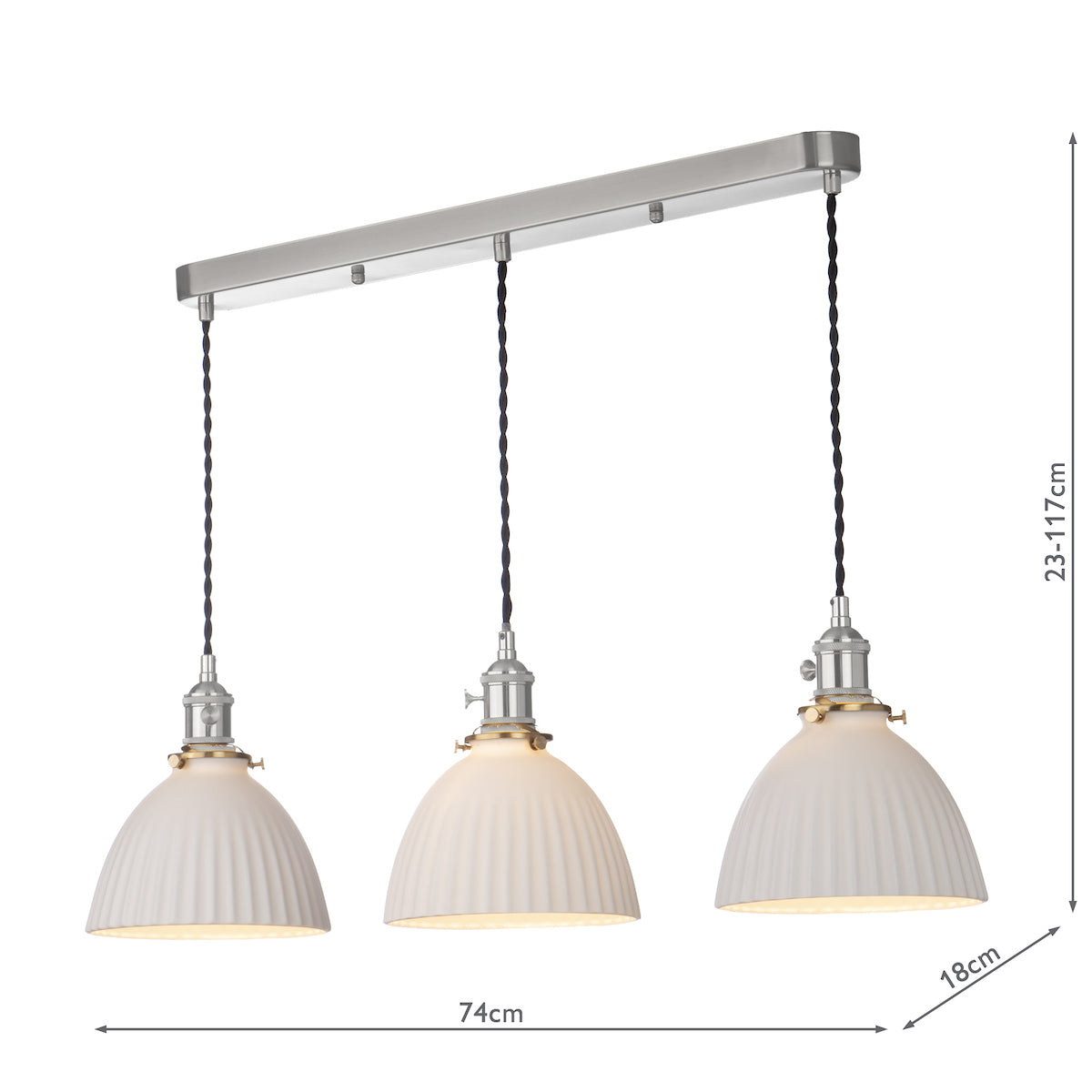 HADANO 3LT SUSPENSION ANT CHR WITH CERAMIC DOMED S