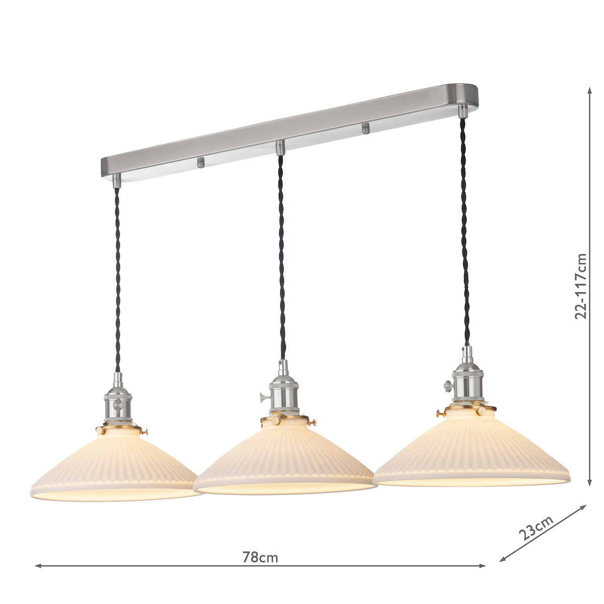 HADANO 3LT SUSPENSION ANT CHR WITH CERAMIC SHALLOW