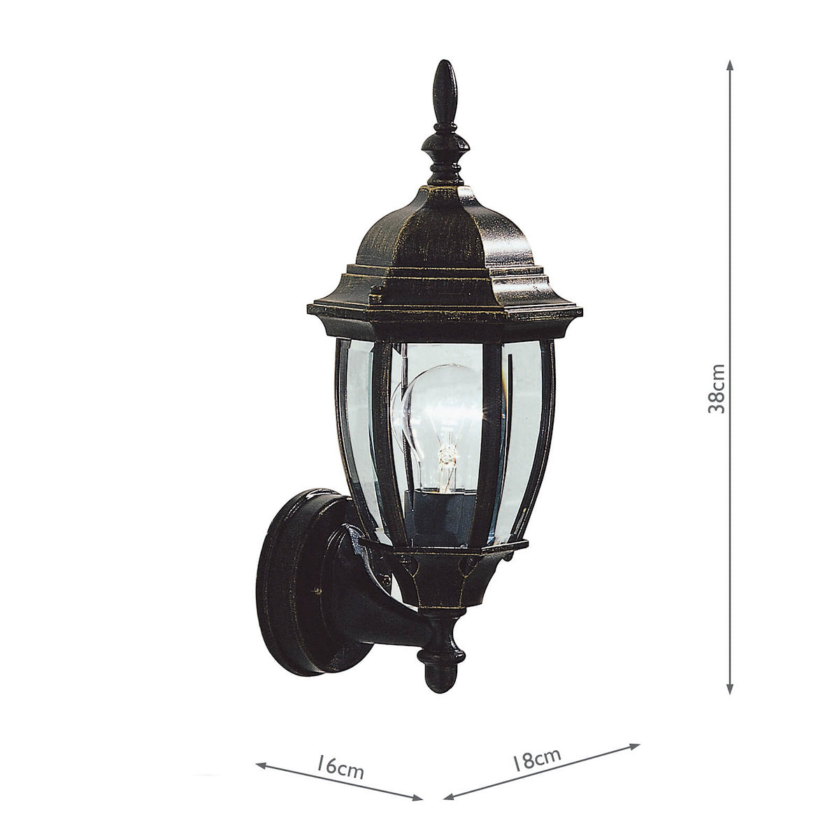 HAMBRO UP LT WB BLK GOLD IP43