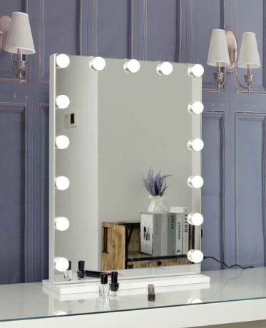 HOLLYWOOD PORTRAIT MIRROR CCT White