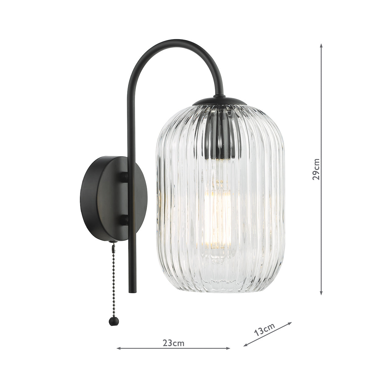 IDRA 1LT W/LT BLACK CW CLEAR GLS