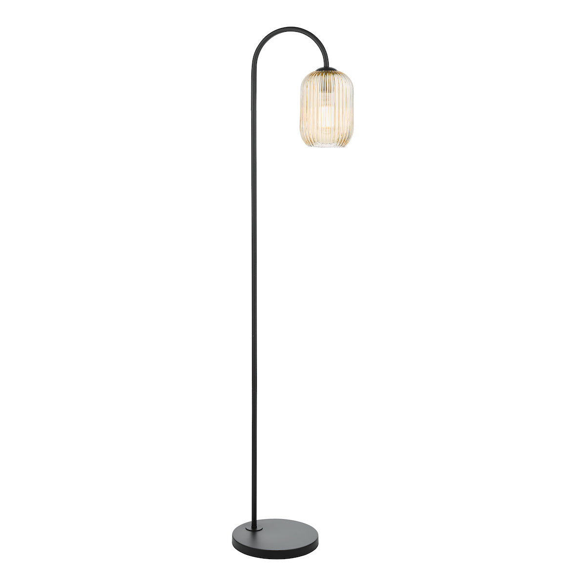 IDRA 1LT FLOOR LAMP BLACK CW CHAMPAGNE GLS
