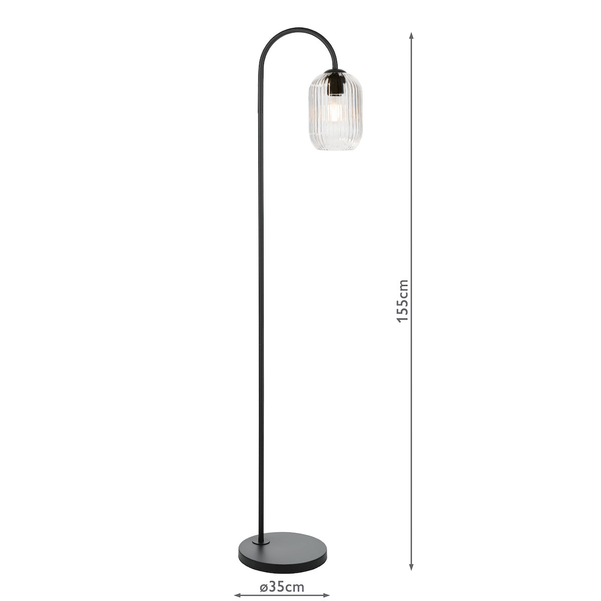IDRA 1LT FLOOR LAMP BLACK CW CLEAR GLS