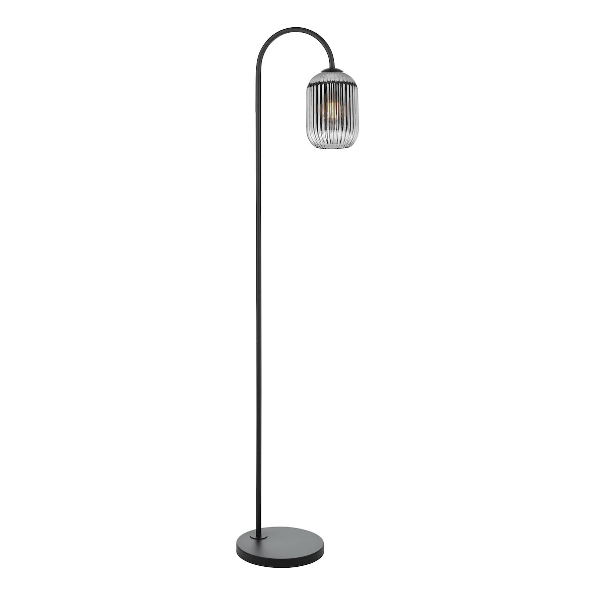 IDRA 1LT FLOOR LAMP BLACK CW SMOKED GLS