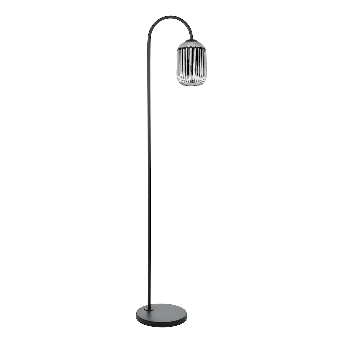 IDRA 1LT FLOOR LAMP BLACK CW SMOKED GLS