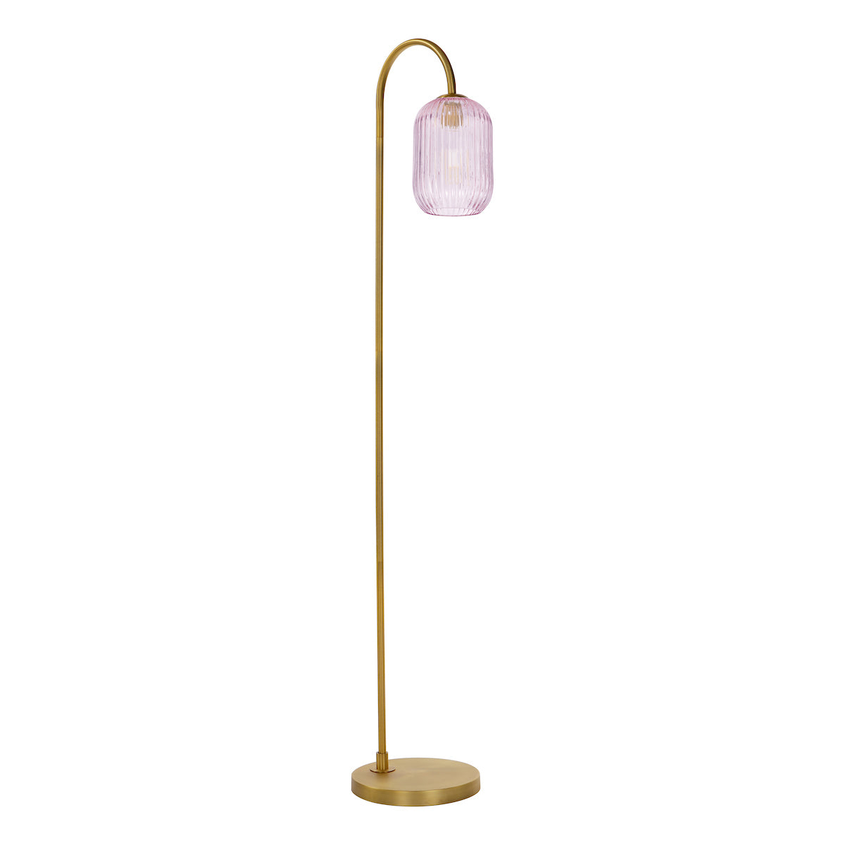 IDRA 1LT FLOOR LAMP BRONZE CW PINK GLS