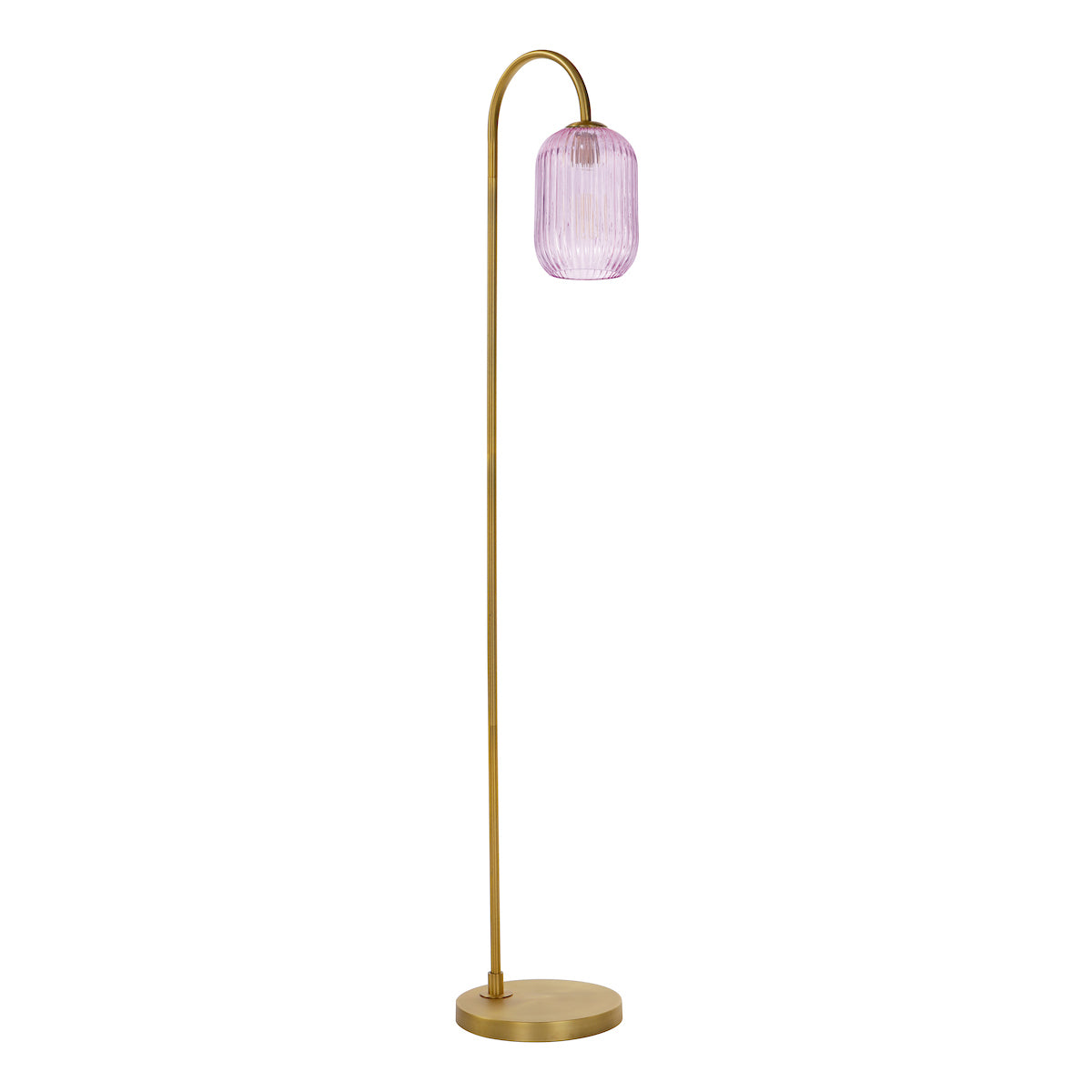 IDRA 1LT FLOOR LAMP BRONZE CW PINK GLS