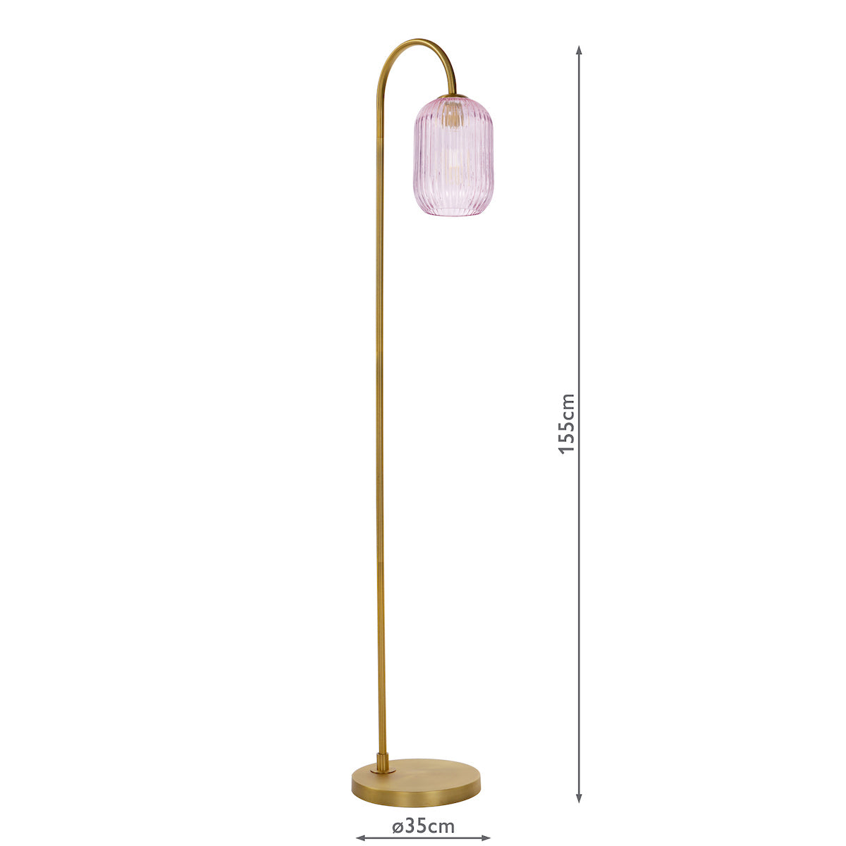 IDRA 1LT FLOOR LAMP BRONZE CW PINK GLS