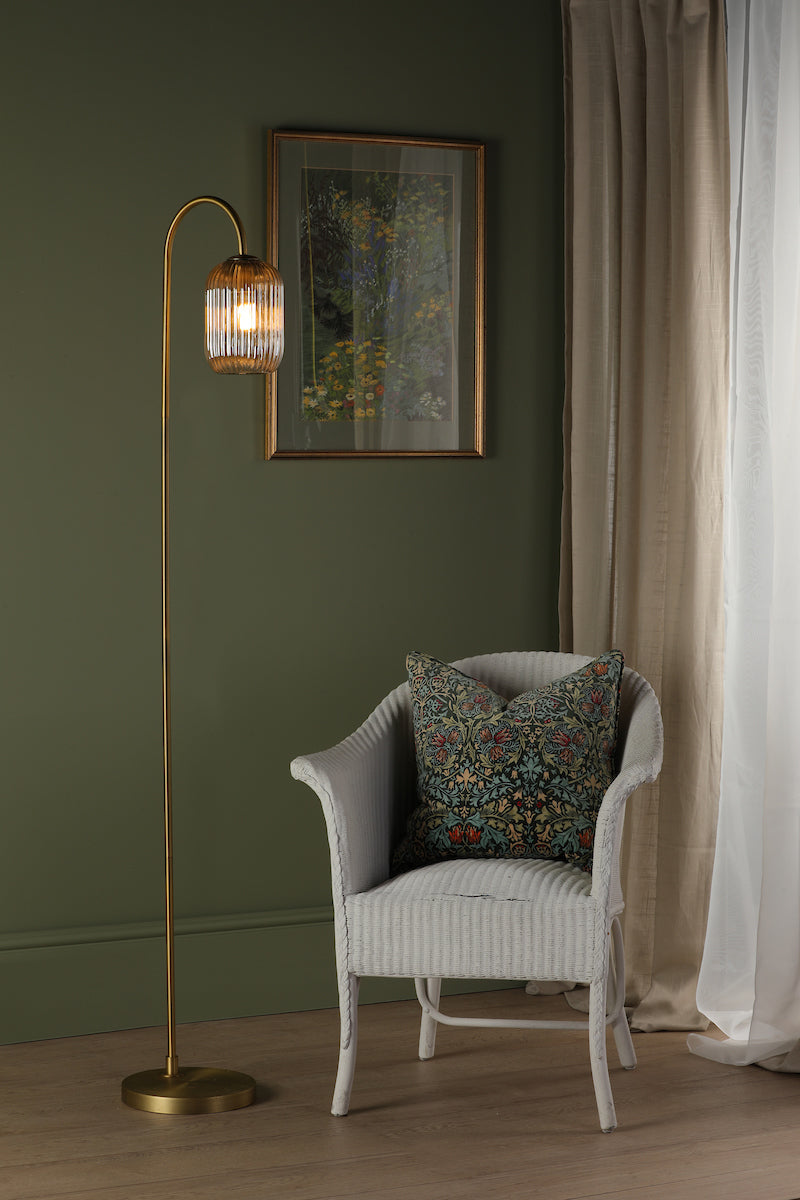 IDRA 1LT FLOOR LAMP BRONZE CW CHAMPAGNE GLS