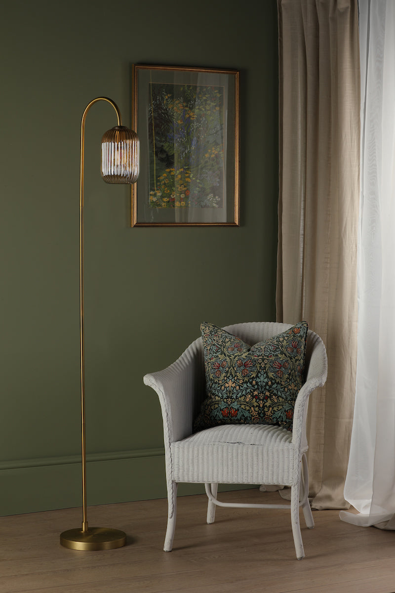 IDRA 1LT FLOOR LAMP BRONZE CW CHAMPAGNE GLS