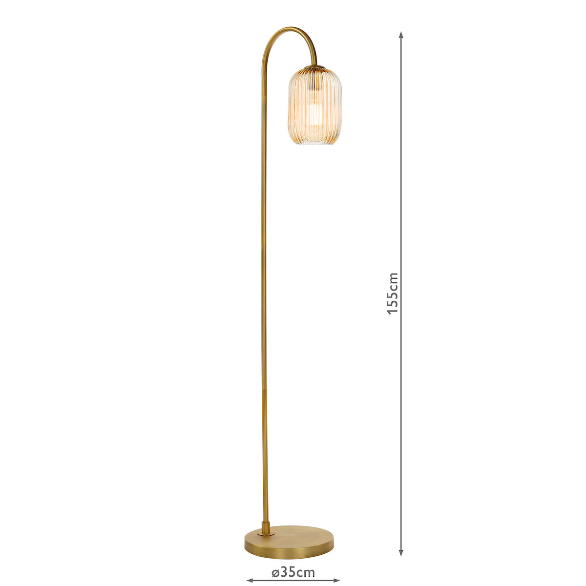 IDRA 1LT FLOOR LAMP BRONZE CW CHAMPAGNE GLS