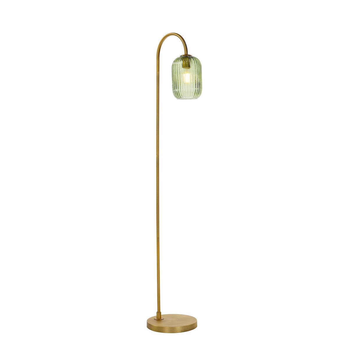 IDRA 1LT FLOOR LAMP BRONZE CW GREEN GLS