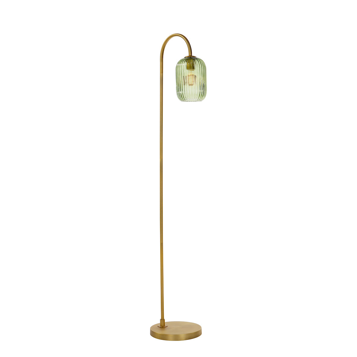 IDRA 1LT FLOOR LAMP BRONZE CW GREEN GLS