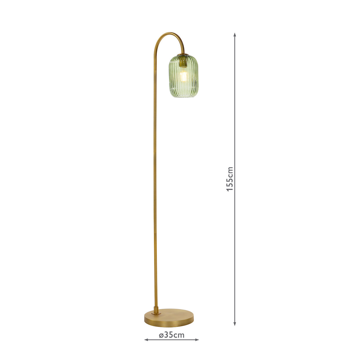 IDRA 1LT FLOOR LAMP BRONZE CW GREEN GLS