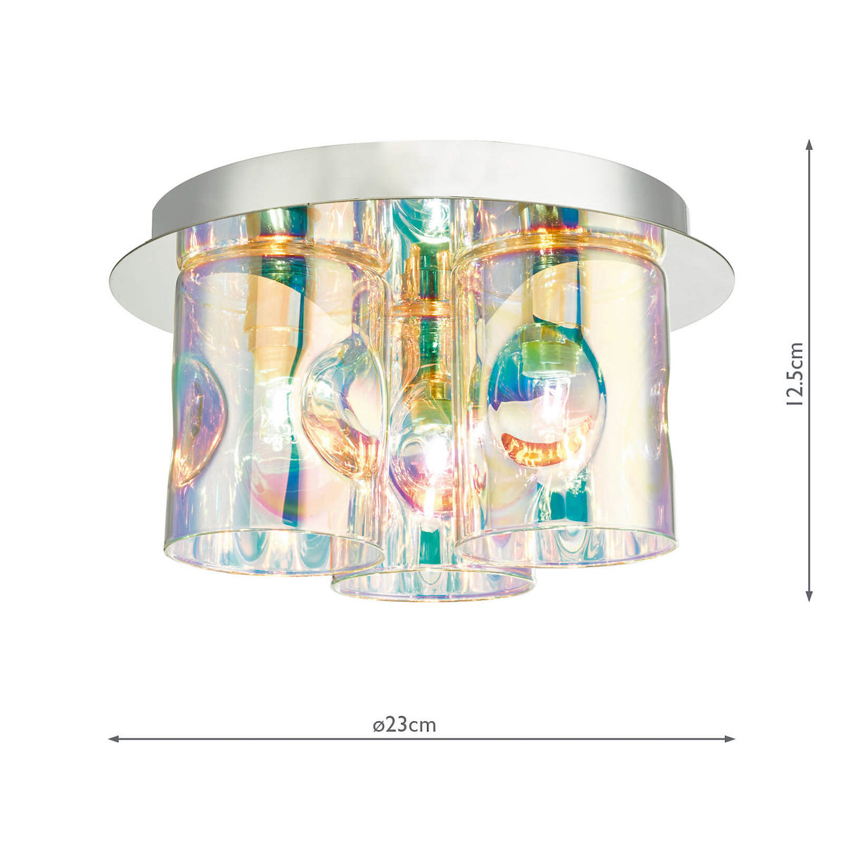 INTER 3LT FLUSH POL CHR & IRIDESCENT GL