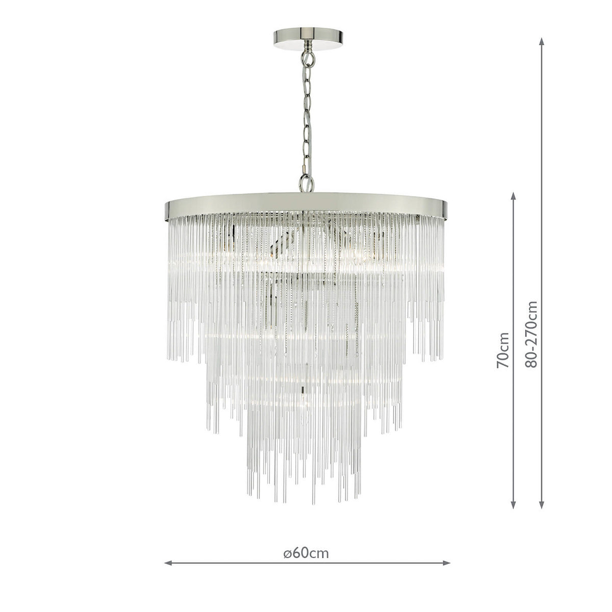 ISLA 7LT PENDANT POL CHR/ CLEAR