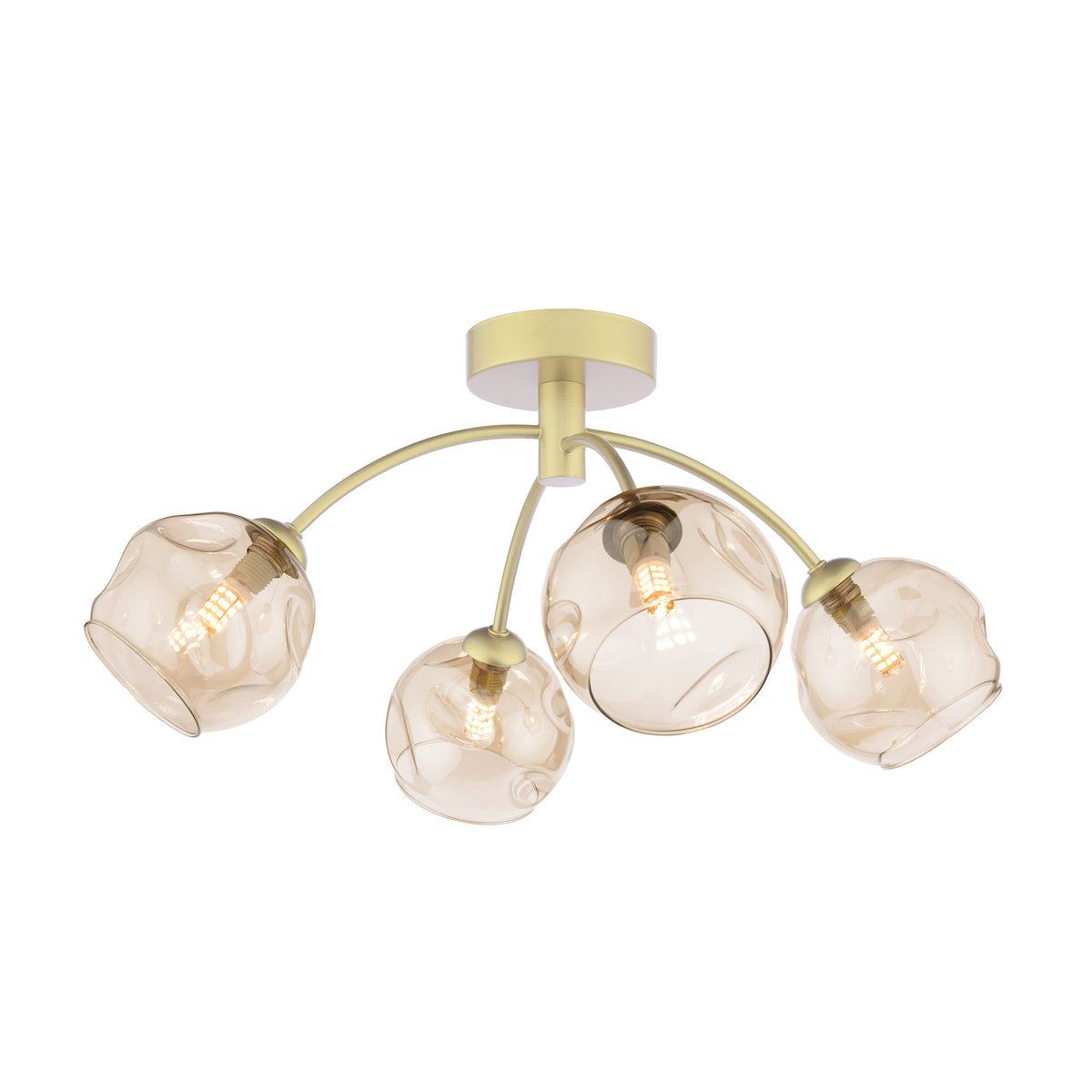 IZZY 4LT SEMI FLUSH GOLD CW OPEN CHAMPAGNE GLS
