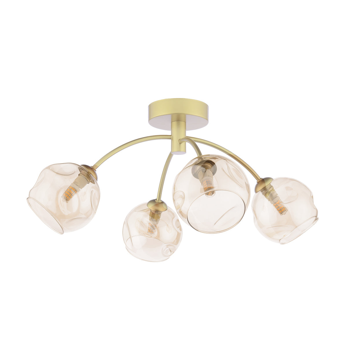 IZZY 4LT SEMI FLUSH GOLD CW OPEN CHAMPAGNE GLS