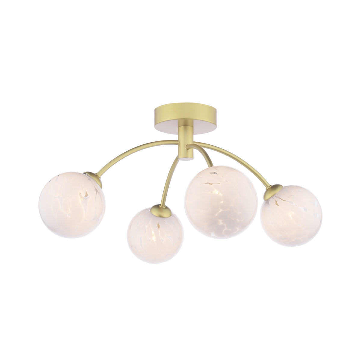 IZZY 4LT SEMI FLUSH GOLD CW CONFETTI GLS