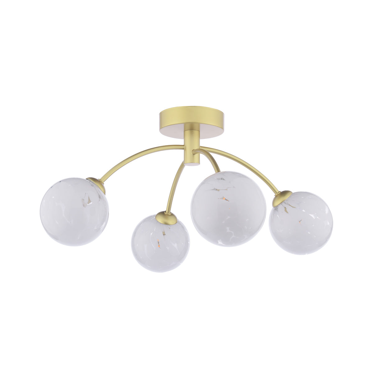 IZZY 4LT SEMI FLUSH GOLD CW CONFETTI GLS