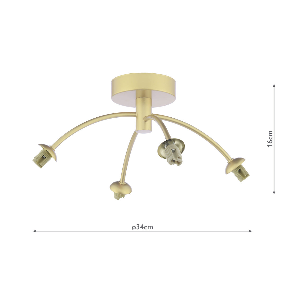 IZZY 4LT SEMI FLUSH PAINTED GOLD FRAME ONLY