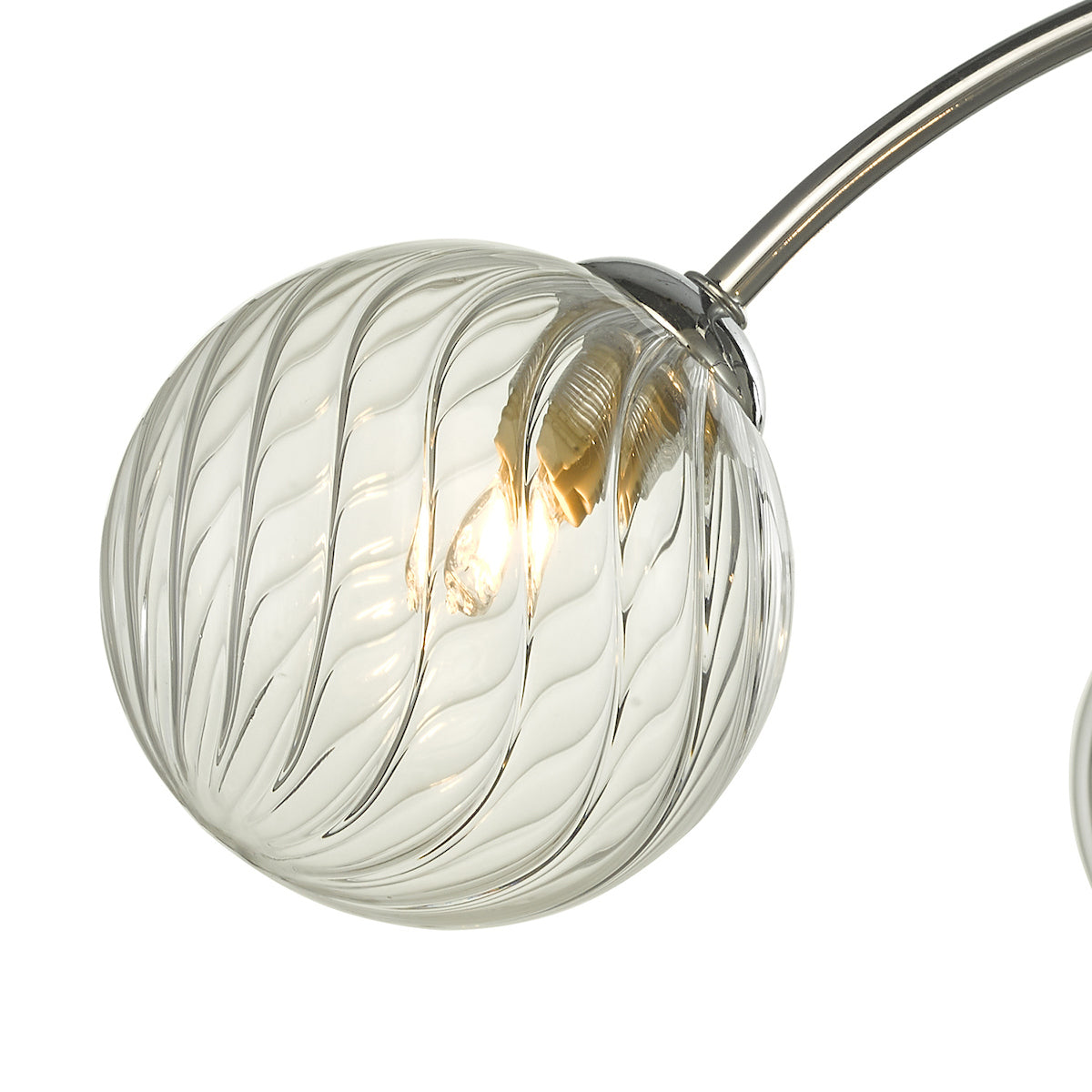 IZZY 4LT SEMI FLUSH POL CHR CW TWISTED GLS