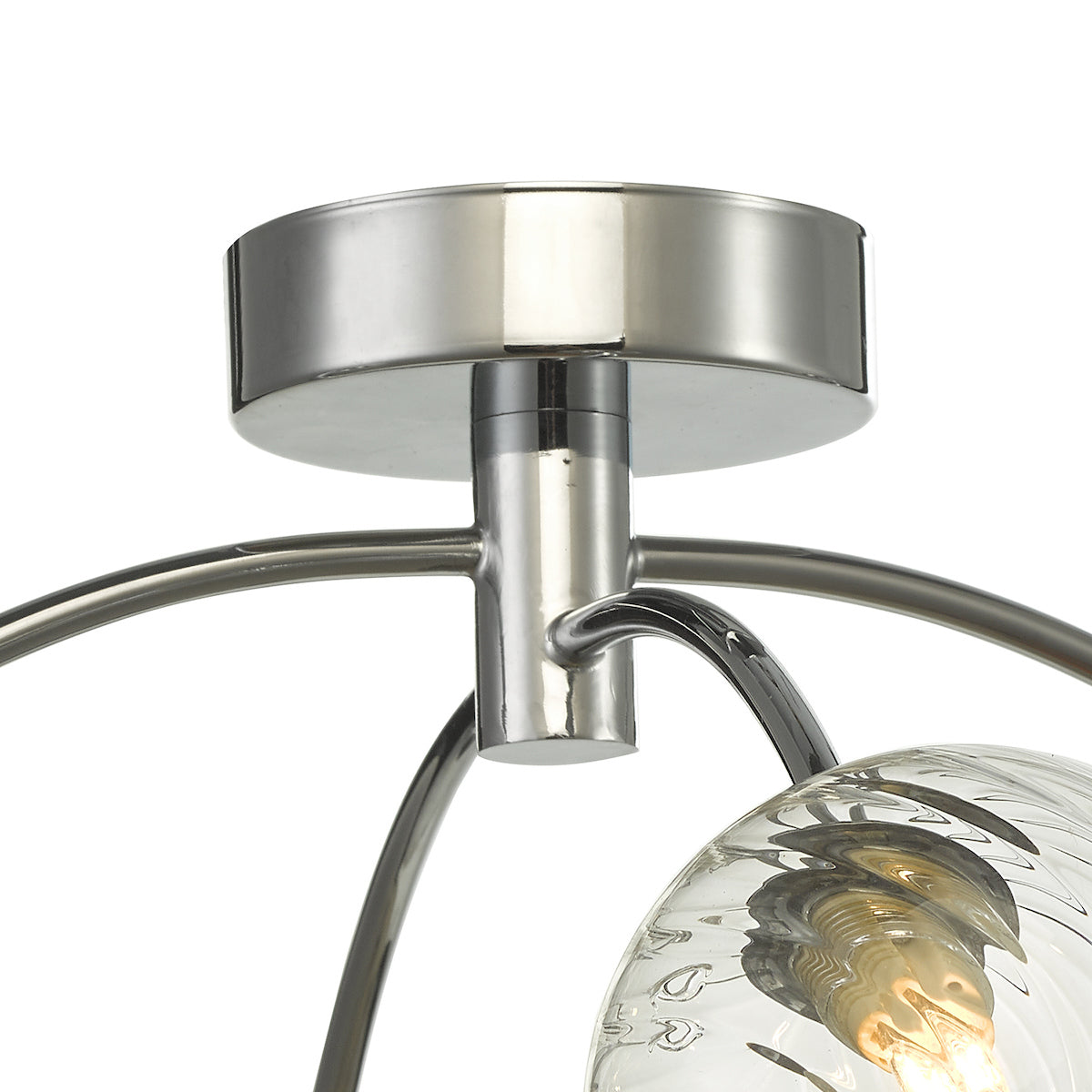 IZZY 4LT SEMI FLUSH POL CHR CW TWISTED GLS