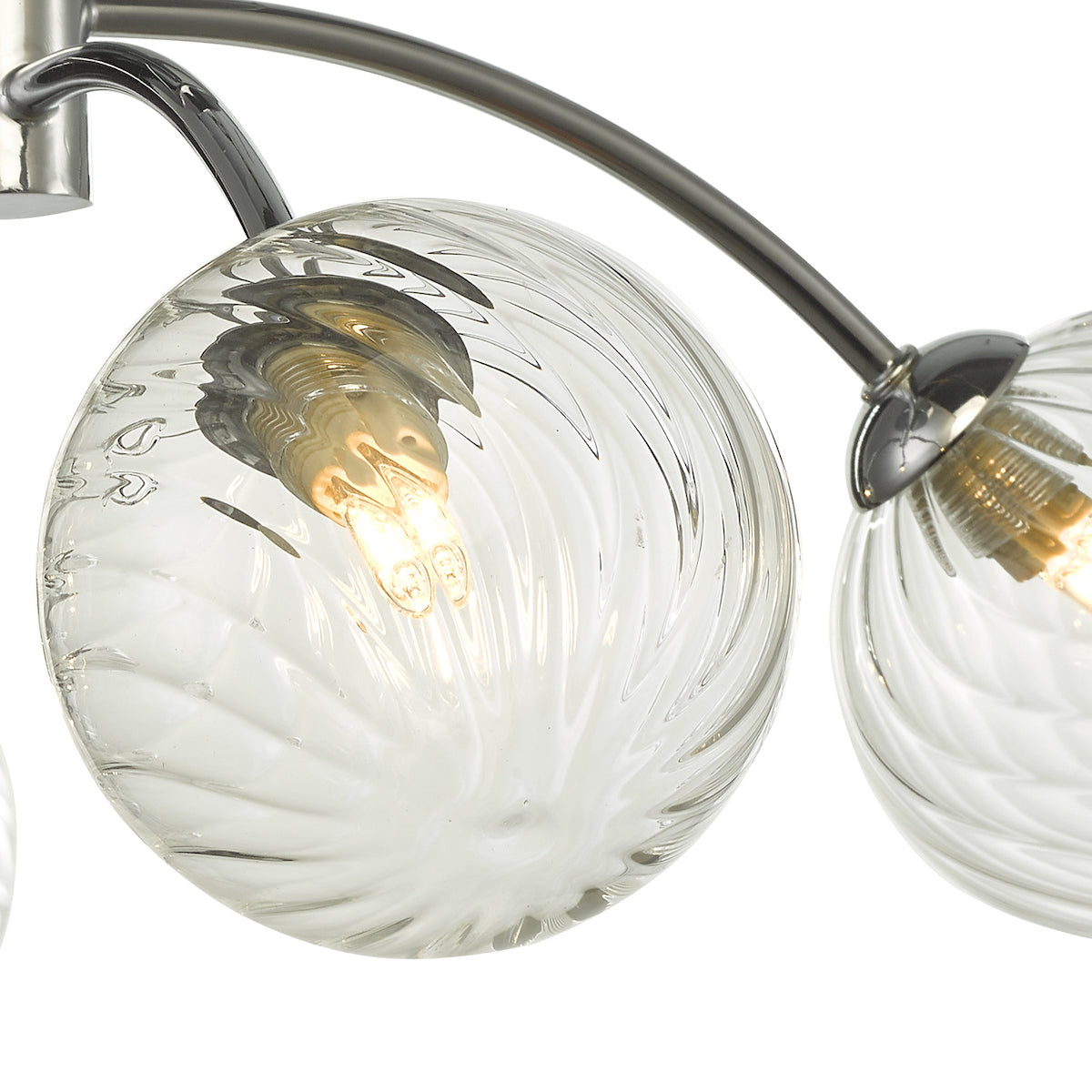 IZZY 4LT SEMI FLUSH POL CHR CW TWISTED GLS