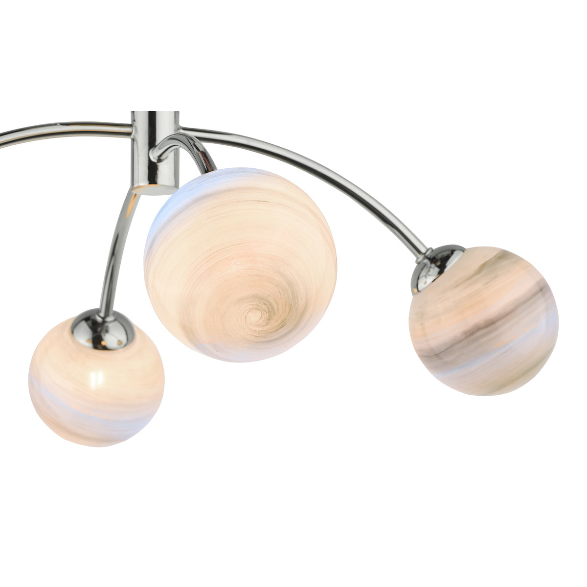 IZZY 4LT SEMI FLUSH POL CHR CW PLANET GLS