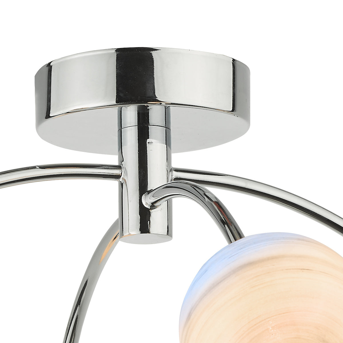 IZZY 4LT SEMI FLUSH POL CHR CW PLANET GLS