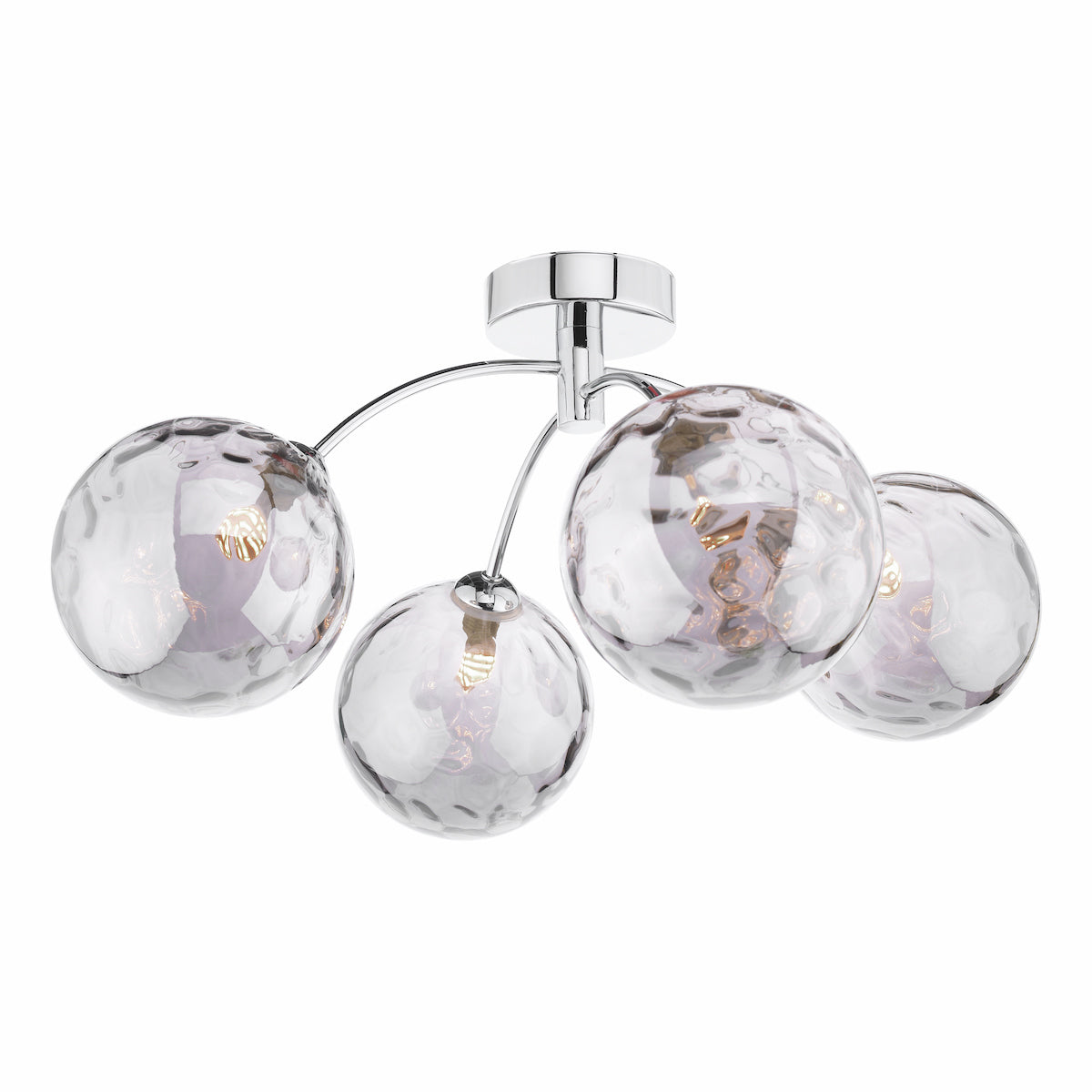 IZZY 4LT SEMI FLUSH POL CHR CW SMOKED GLS 150MM