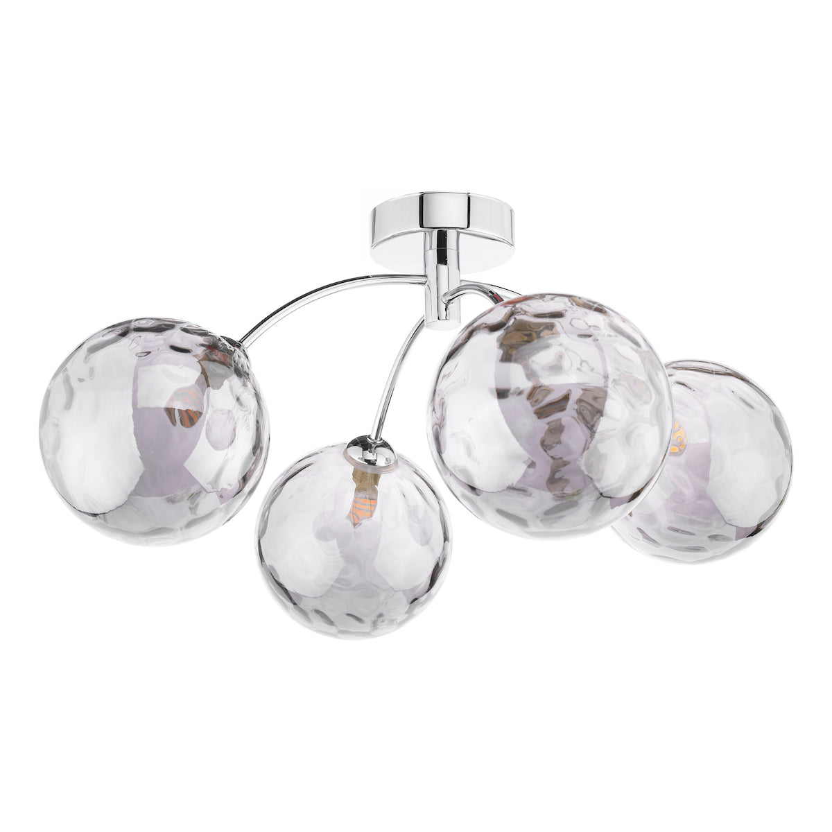IZZY 4LT SEMI FLUSH POL CHR CW SMOKED GLS 150MM