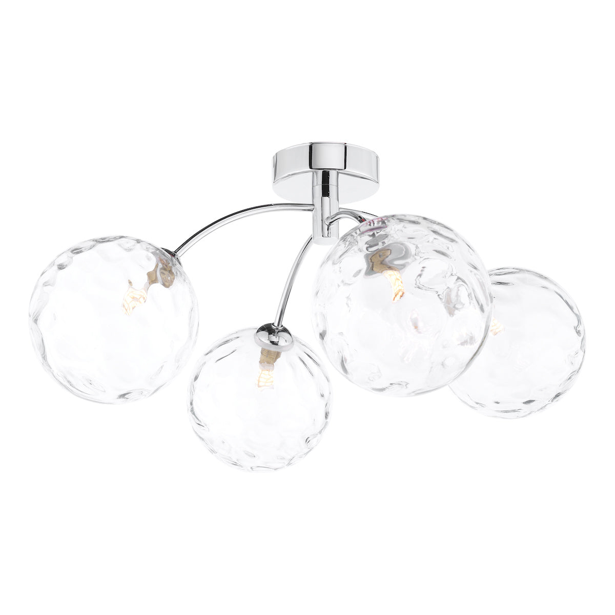 IZZY 4LT SEMI FLUSH POL CHR CW CLEAR GLS 150MM