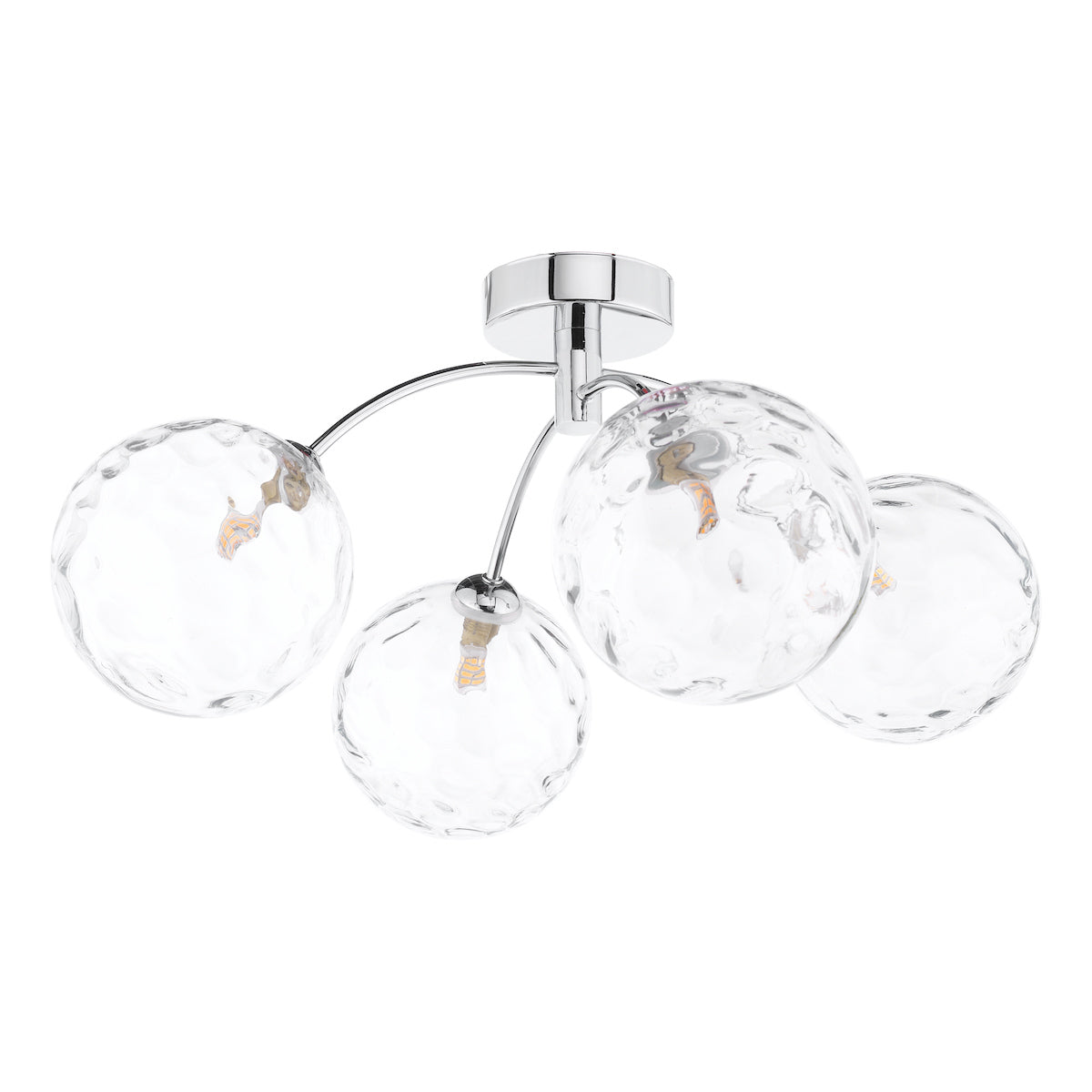 IZZY 4LT SEMI FLUSH POL CHR CW CLEAR GLS 150MM