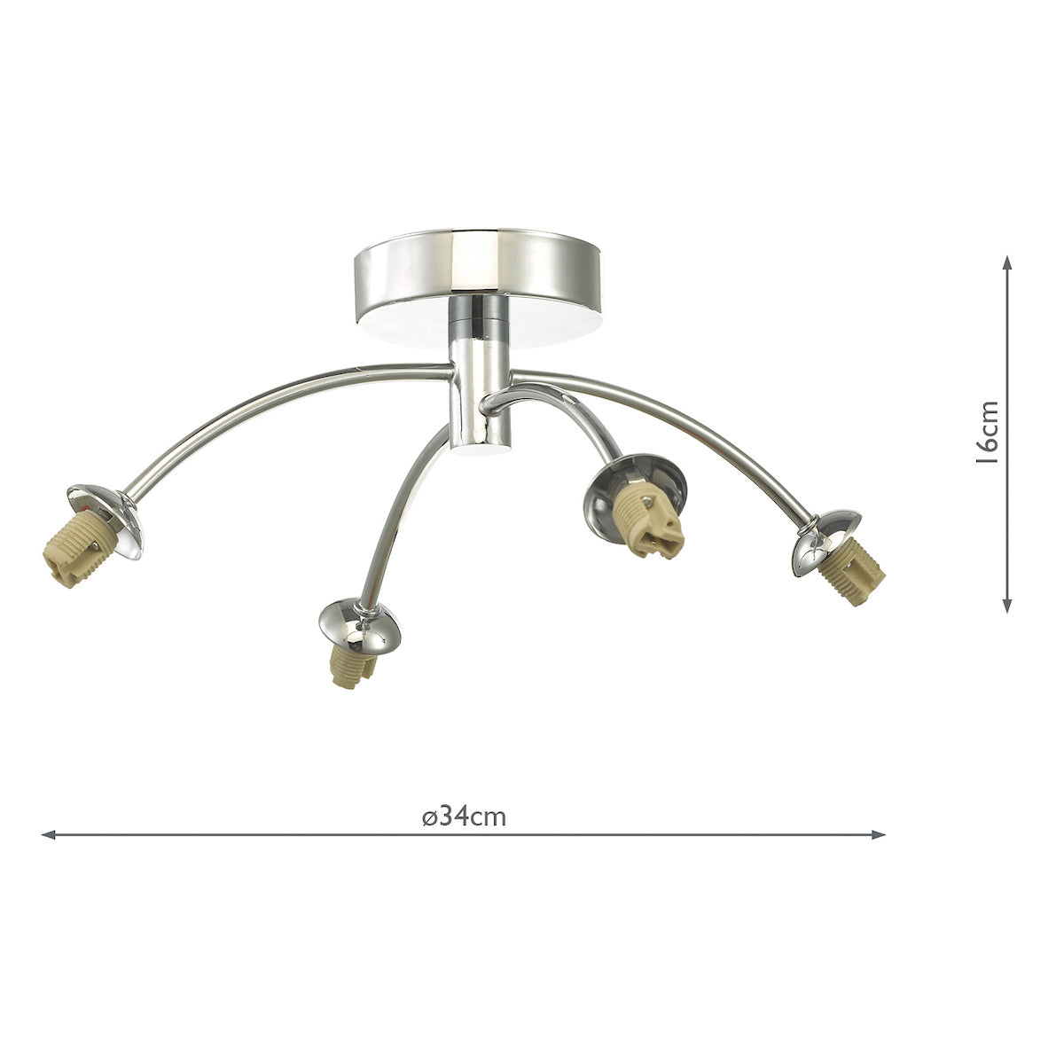 IZZY 4LT SEMI FLUSH POLISHED CHROME FRAME ONLY