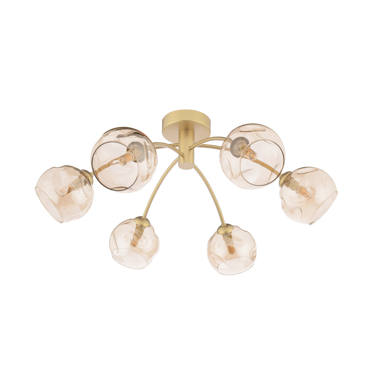 IZZY 6LT SEMI FLUSH GOLD CW OPEN CHAMPAGNE GLS