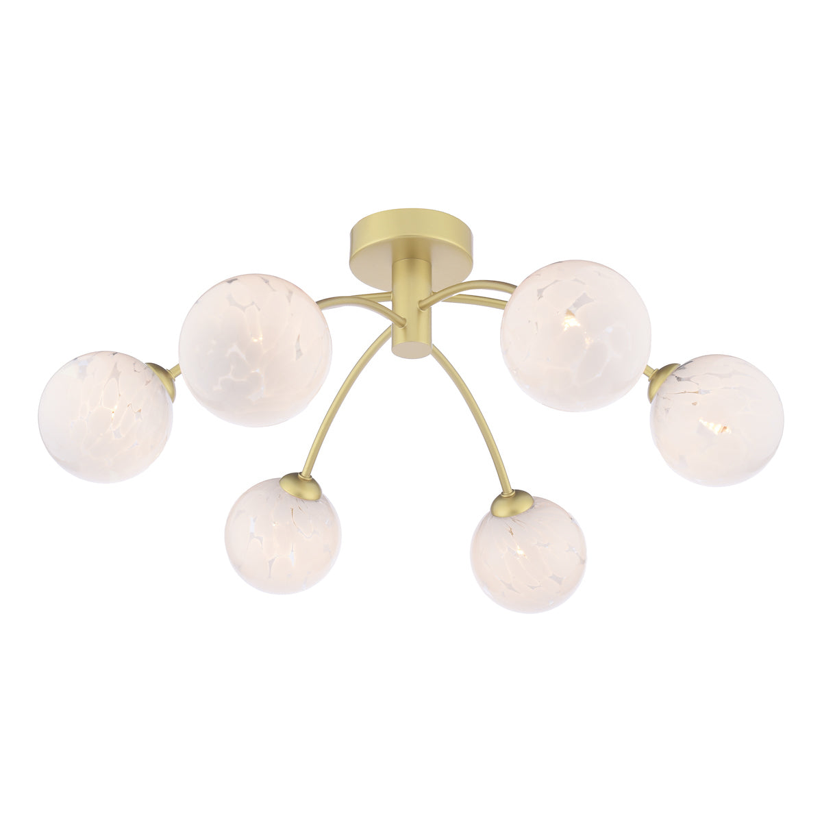 IZZY 6LT SEMI FLUSH GOLD CW CONFETTI GLS