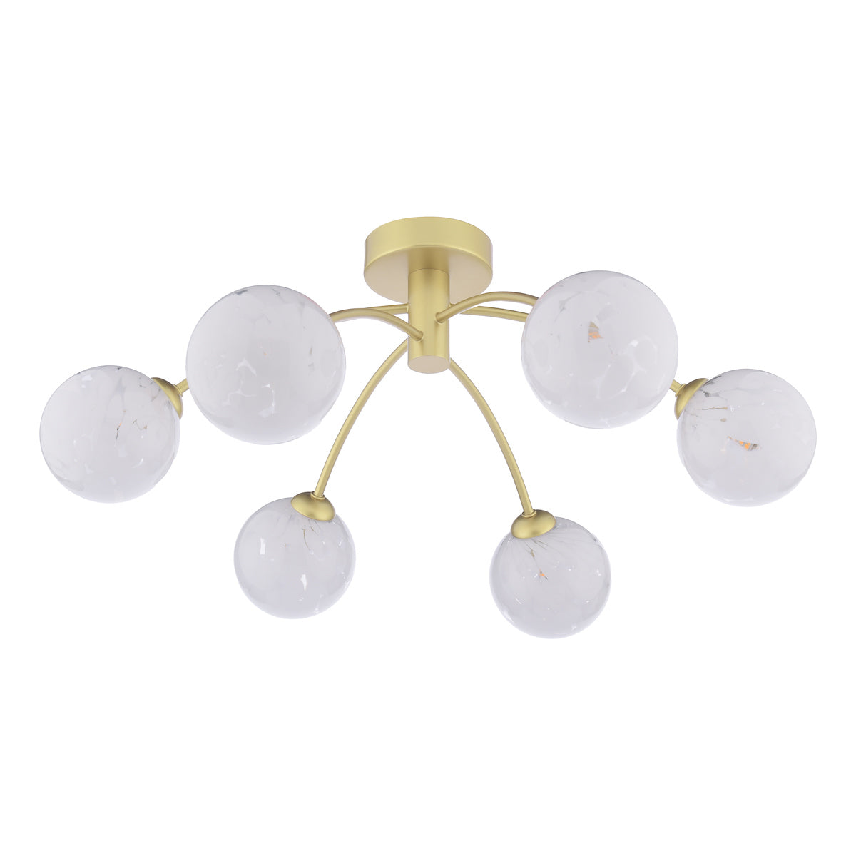 IZZY 6LT SEMI FLUSH GOLD CW CONFETTI GLS