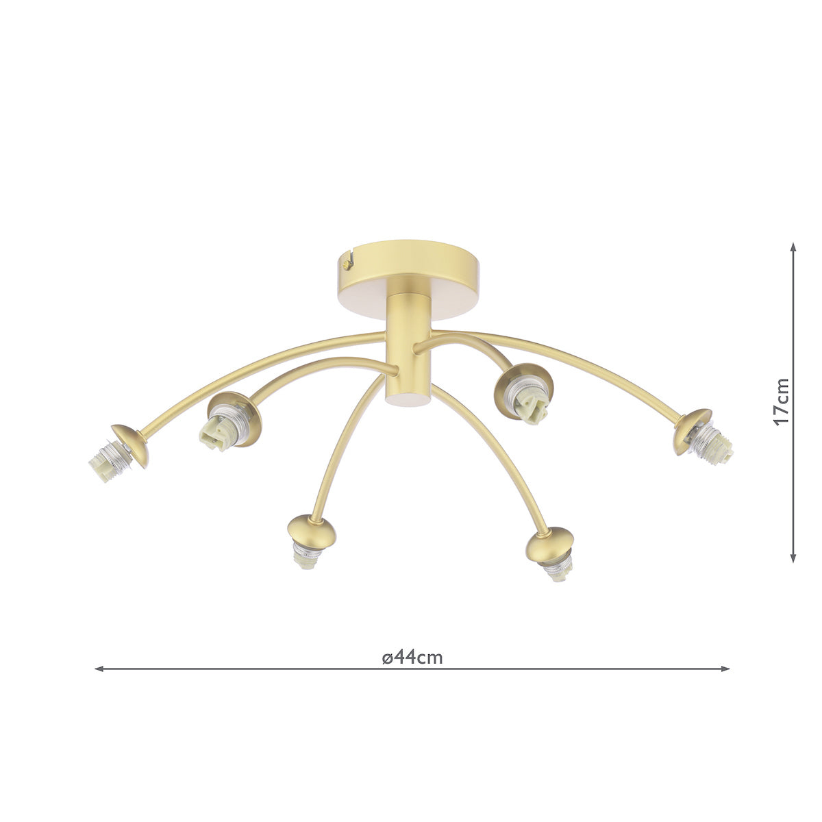 IZZY 6LT SEMI FLUSH PAINTED GOLD FRAME ONLY